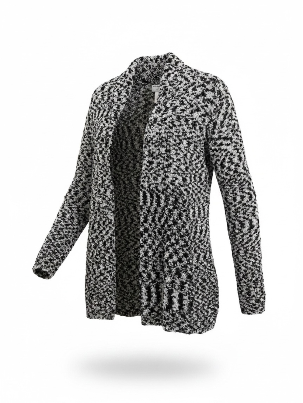 Philosophy by Republic Black & Silver Boucle Cardigan, 3X